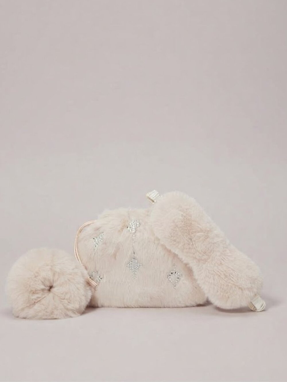Victoria's Secret Luxe Plush Faux Fur 3-Piece Travel Accessories Gift Set NWT